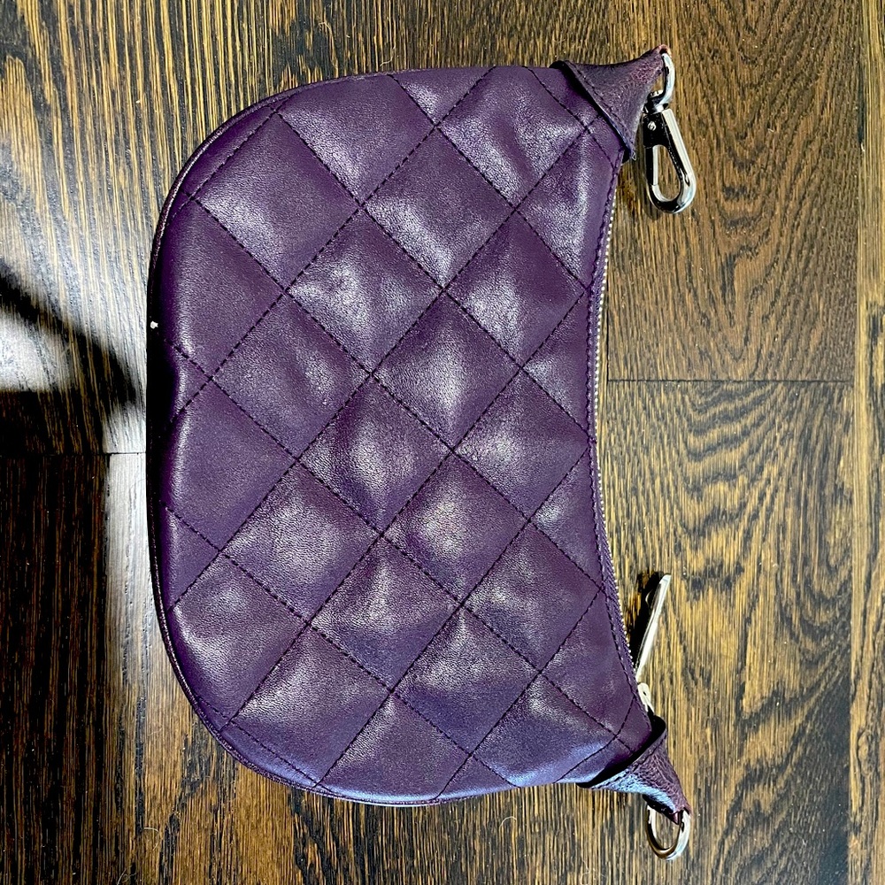Via Spiga Quilted Leather Purple Clutch